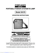 Chicago Electric 92476 Operating Instructions Manual