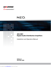 Harris AES-3981 Installation And Operation Manual