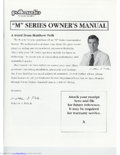 Polk Audio m series Owner's Manual