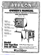 Travis Industries Avalon 796 top flue Owner's Manual