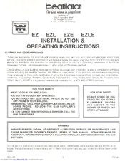Heatilator EZE Installation & Operating Instructions Manual
