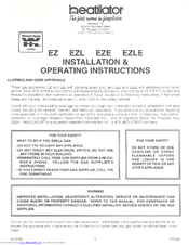 Heatilator EZL Installation & Operating Instructions Manual