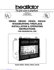 Heatilator HB36A Installation & Operation Instructions
