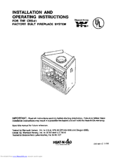 Heat-N-Glo CBS-41 Installation And Operating Instructions Manual