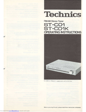 Technics ST-CO1K Operating Instructions Manual