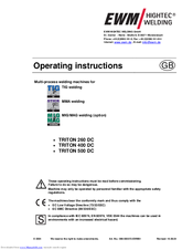 Ewm TRITON 260 DC Operating Instructions Manual