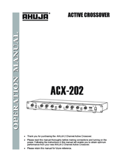 Ahuja ACX-202 Operation Manual