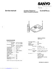 Sanyo CLA-837X Service Manual