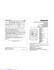 Panasonic fv-30bg2h Installation Instructions Manual
