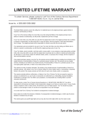 Turn Of The Century 355-3001 Installation Instructions Manual