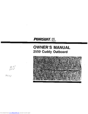 PURSUIT 2550 Cuddy Outboard Owner's Manual