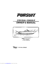 PURSUIT 2150 Dual Console Owner's Manual
