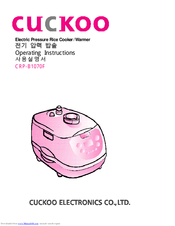 Cuckoo CRP-B1070F Operating Instructions Manual
