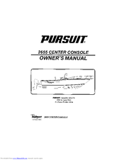 PURSUIT 2655 Center Console Owner's Manual