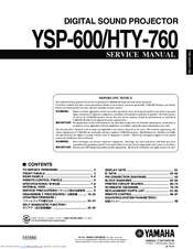 Yamaha YSP-600 Service Manual