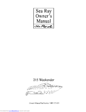 Sea Ray Boats 215 Weekender Owner's Manual
