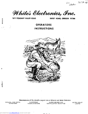 White's Goldmaster Alascan 73 TR-4B Operator Instructions Manual