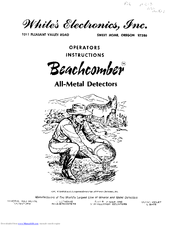 White's Beachcomber Series Operator Instructions Manual