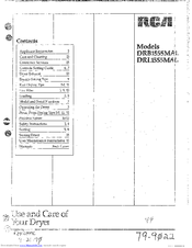 RCA DRB1555MAL Use And Care Manual