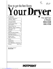 Hotpoint DLL2450R Use And Care Manual