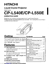 Hitachi CP-L540E Operating Manual