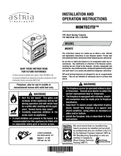 Astria montecito Installation And Operator's Manual