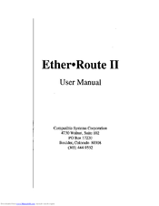 Compatible Systems Ether Route II User Manual