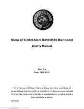 Intel Atom D410 User Manual