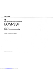 Sony ECM-33F Owner's Instruction Manual