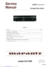 Marantz CD-72SE Service Manual