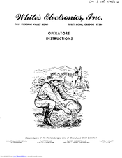 White's Coinmaster 1TR Deluxe Operating Instructions Manual