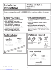 GE Monogram ZET2SMSS Installation Instructions Manual