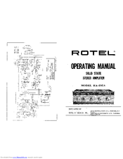 Rotel RA-110A Operating Manual