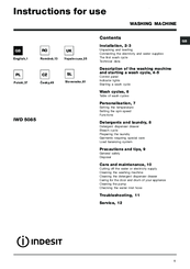 Indesit IWD 5085 Instructions For Use Manual
