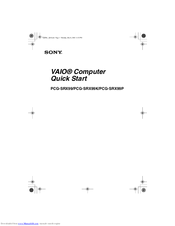 Sony PCG-SRX99K VAIO User Guide  (primary manual) Quick Start Manual
