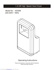 Vent-Axia 403368 Operating Instructions Manual