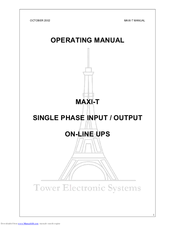 Tower Electronic Systems MAXI-T Operating Instructions Manual