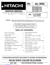 Hitachi 32UX58B/CY87 Service Manual