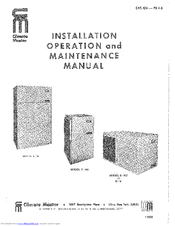 ClimateMaster V-WC Installation, Operation And Maintenance Instructions