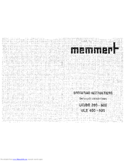 Memmert UE200 Operating Instructions Manual