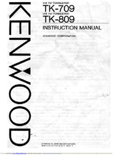 Kenwood TK-809 Instruction Manual