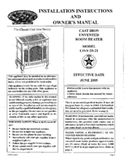 White Mountain Hearth CIVF-25-21 Installation Instructions And Owner's Manual