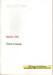 Bang & Olufsen BeoLink 1000 Owner's Manual