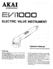 Akai EVI1000 Operator's Manual
