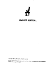 J/Boats J 35 Owner's Manual
