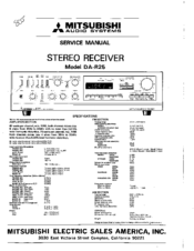 Mitsubishi DA-R25 Service Manual