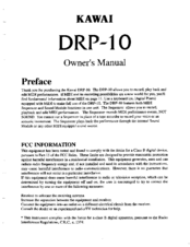 Kawai DRP-10 Owner's Manual