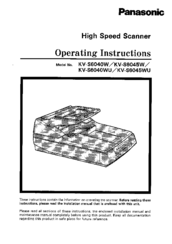 Panasonic KV-S6040WU Operating Instructions Manual