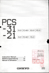 Onkyo pcs-31 Instruction Manual