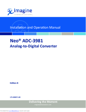 Imagine neo adc-3981 Installation And Operation Manual